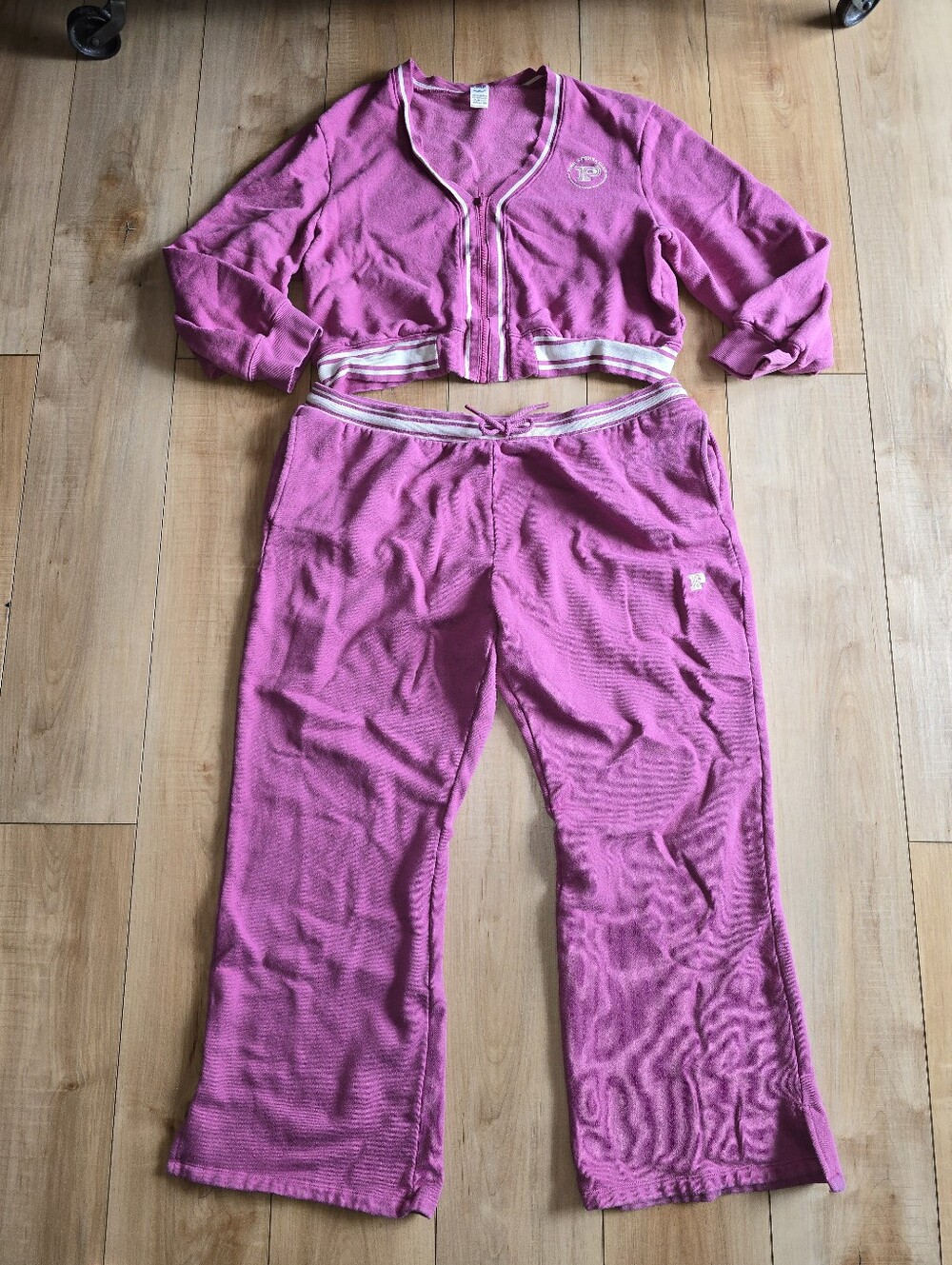 Victoria's Secret PINK 2pc Lounge Sweatsuit Jumpsuit Sz XXL